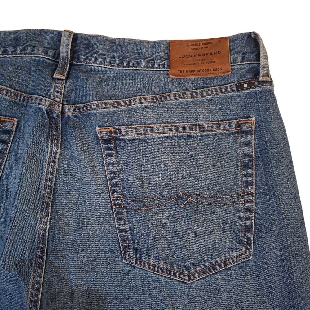Lucky Brand 181 Relaxed Straight Mens Blue Jeans 38x34 Medium Wash 100% Cotton - Picture 7 of 12
